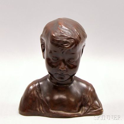 Glazed Terra-cotta Bust of a Child