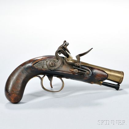 Brass-barreled Flintlock Pistol
