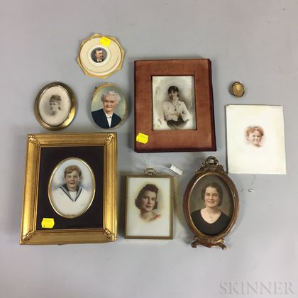 Ten Mostly Framed Portraits. Estimate $20-200