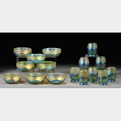 James Lundberg Set of Eight Bowls and Eight Tumblers