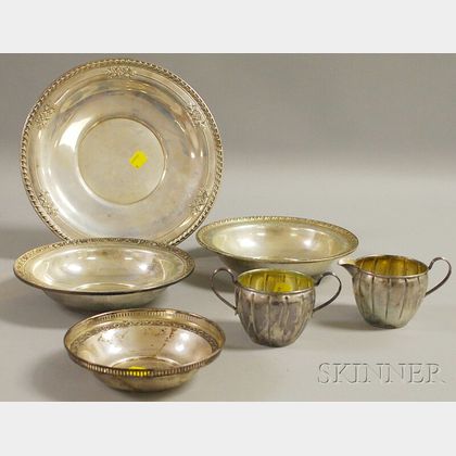 Six Assorted Sterling Silver Tableware Articles