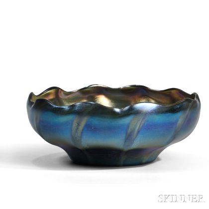 Louis C. Tiffany Blue Favrile Bowl 