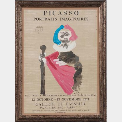 After Pablo Picasso (Spanish, 1881-1973) Exhibition Poster: Picasso Portraits Imaginaires