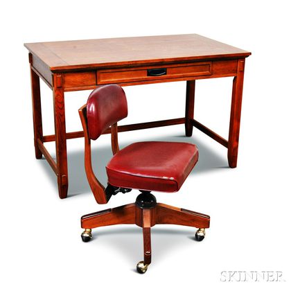 Contemporary Mission-style Oak Desk and Office Chair