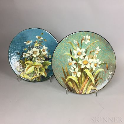 Two Royal Doulton Rose Keen-decorated Ceramic Chargers