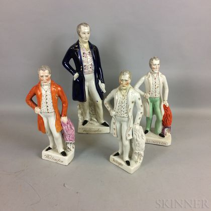Four Large Staffordshire Duke of Wellington Ceramic Figures