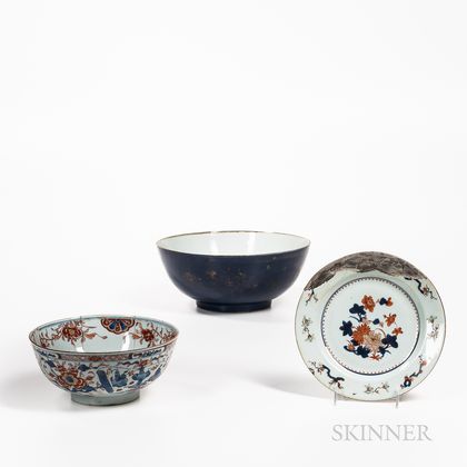 Three Large Export Porcelain Bowls