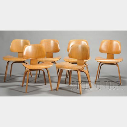 Six Eames DCW Chairs