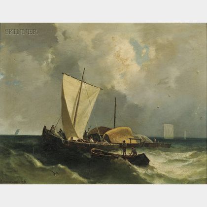 Guido Carmignani (Italian, 1838-1909) Fishing Party at Sea