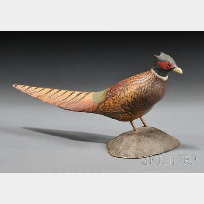 Jess Blackstone Miniature Carved and Painted Ring-neck Pheasant Figure