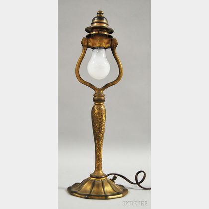 Louis Comfort Tiffany Furnaces Bronze Lamp