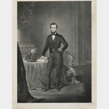 Lincoln, Abraham Engraved Portrait by John Chester Buttre (1821-1893).