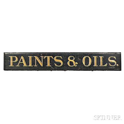 Large "PAINTS & OILS" Trade Sign