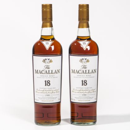 Macallan 18 Years Old, 2 750ml bottles 