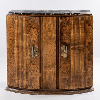 Art Deco Burl Maple Cabinet