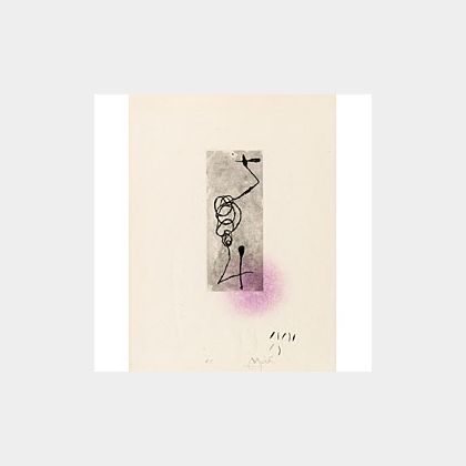 Joan Miro (Spanish, 1893-1983) Plate Ten from SANS LE SOLEIL...