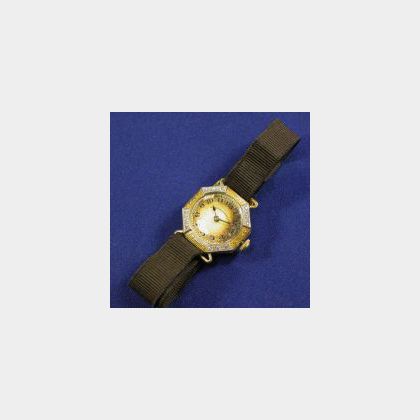 Edwardian Platinum, 18kt Gold, and Diamond Wristwatch, Bigelow, Kennard & Co.