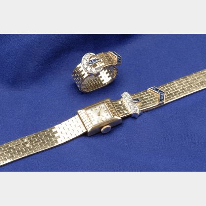 Retro Lady's Sapphire and Diamond Buckle Wristwatch, Concord