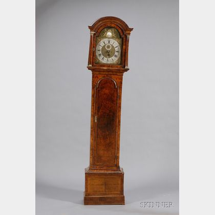 Early Georgian Inlaid Walnut Tall Case Clock