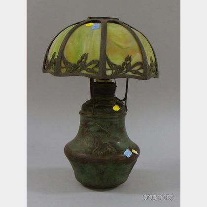 Three-Piece Bradley & Hubbard Patinated Lamp