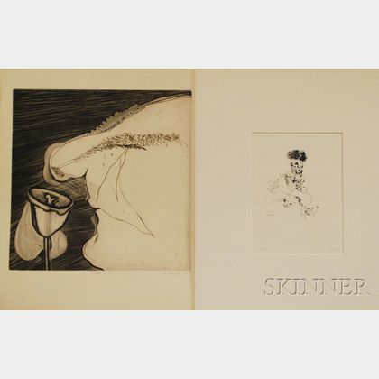 Two Etchings: Jack Levine (American, 1915-2010),Death's-Head Hussar