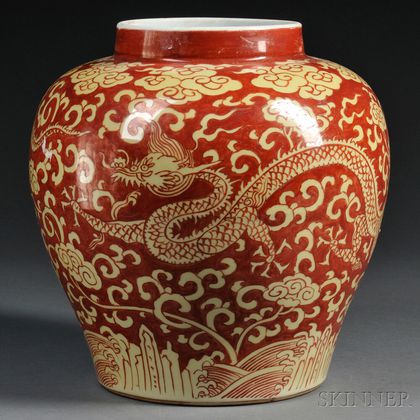 Sold at auction Red and Yellow Jar Auction Number 2632M Lot Number 54 ...