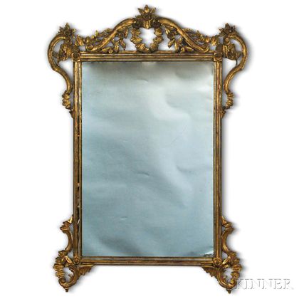Rococo-style Carved Giltwood Mirror