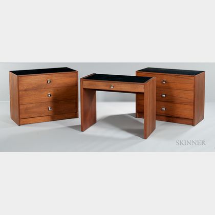 Two Mid-Century Chests of Drawers and a Vanity/Desk 