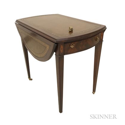 Carolina Panel Co. Federal-style Pembroke Table and a Queen Anne-style Footstool. Estimate $20-200