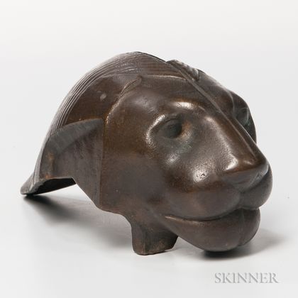 Art Deco Bronze Lioness Head 