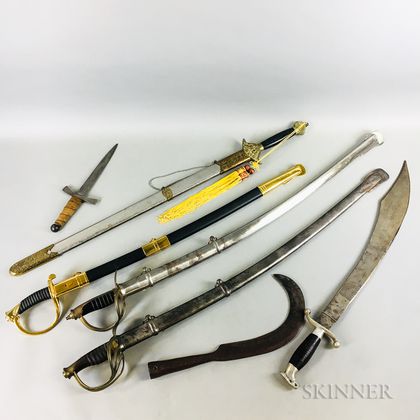 Group of Reproduction Swords and Seven Blades