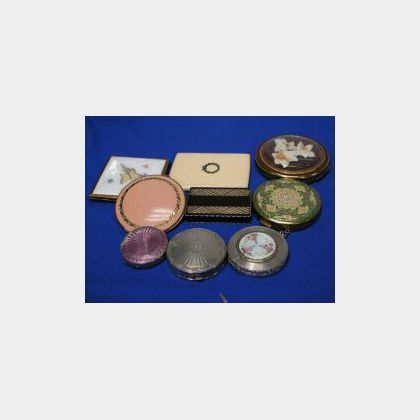 Eight Silver, Enamel and Other Compacts. 
