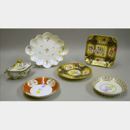 Six Assorted English Decorated Ceramic Tableware Articles