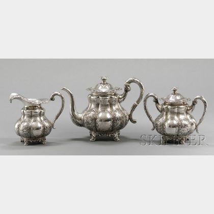 Three-Piece Chinese Export Silver Tea Service