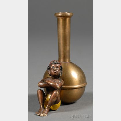 Small Austrian Bronze Figural Bud Vase