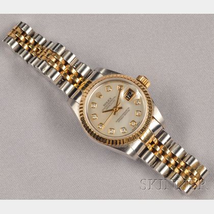 Lady's Stainless Steel and 18kt Gold Wristwatch, Rolex
