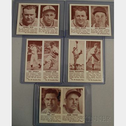 Five 1941 Double Play Baseball Cards
