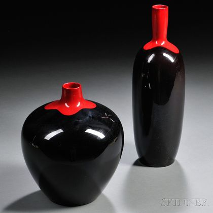 Sold at auction Two Royal Doulton Flambe Rouge Et Noir Vases
