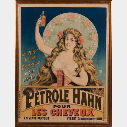 Framed Advertising Poster: Petrole Hahn pour les cheveux