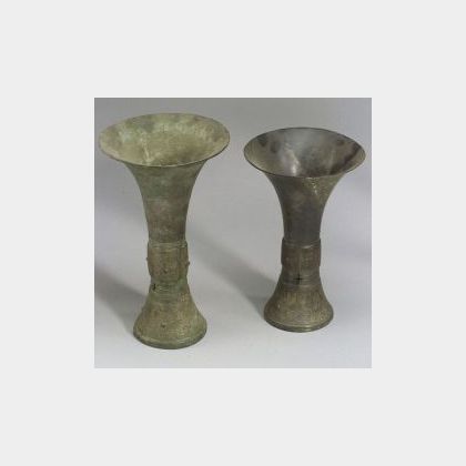 Two Bronze Ritual Beakers
