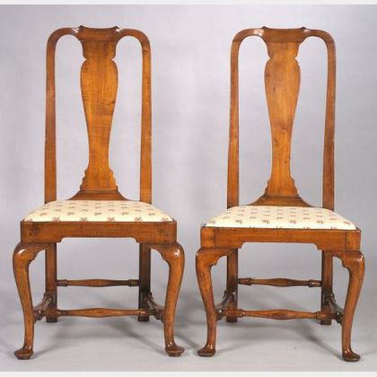 Pair of Queen Anne Maple Side Chairs
