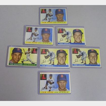 Seven 1955 Topps Baseball Cards