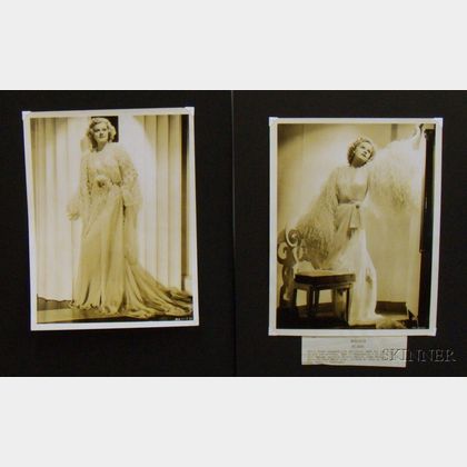 Two Jean Harlow MGM Studio Publicity Portrait Photographs