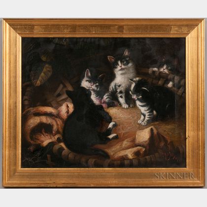 H.B. Jones (American, Late 19th Century) Portrait of Cats