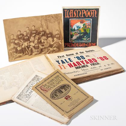 Harvard Scrapbook and Ephemera Related to 1880s Harvard Baseball