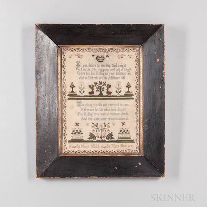 Dated 1769 Mary Pilfold Needlepoint Sampler