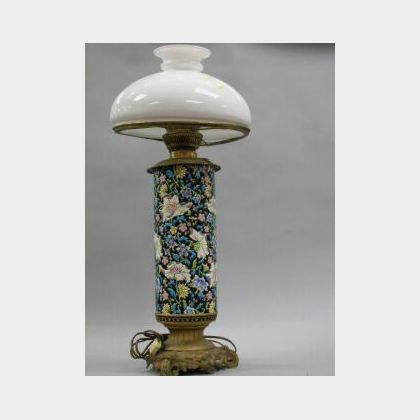 Aesthetic Movement French Pottery Lamp. 
