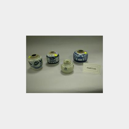 Ten Chinese Export Porcelain Blue and White Jars. 
