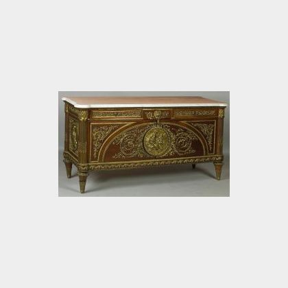 Fine Louis XVI Style Ormolu Mounted and Marble-top Mahogany Commode