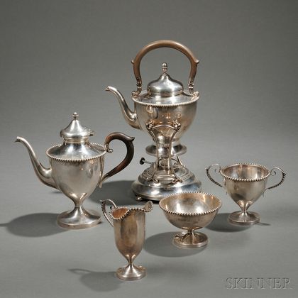 Four-piece Simons Brothers Sterling Silver Tea Service